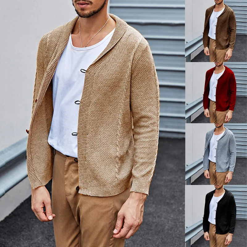 New Fall 2021 Street Men's sweater, cardigan, lapel collar, leather button, long sleeve, lapel collar
New Fall 2021 Street Men's sweater, cardigan, lapel collar, leather button, long sleeve, lapel collar