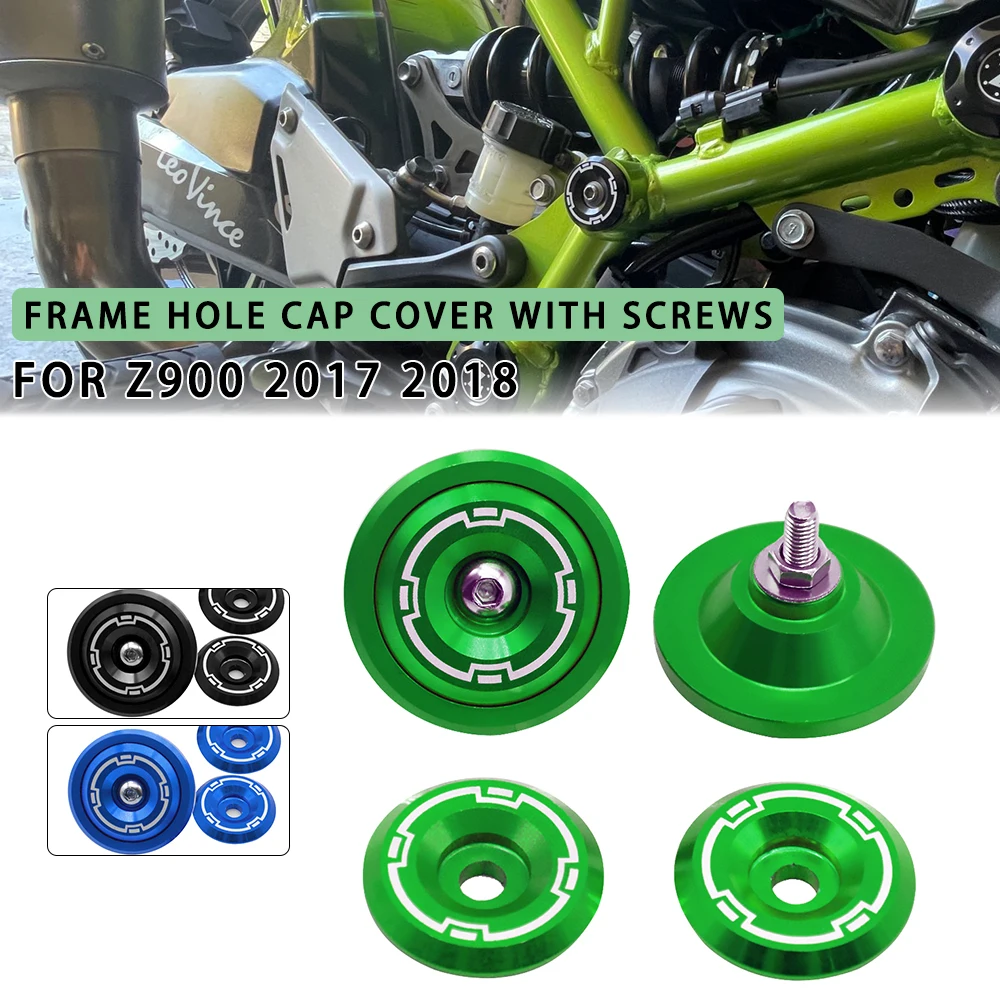 Motorcycle Aluminium Accessory CNC Aluminum Frame Hole Cap Cover With Screws 5M Fairing Guard For Kawasaki Z900 Z 900 2017 2018 
Motorcycle Aluminium Accessory CNC Aluminum Frame Hole Cap Cover With Screws 5M Fairing Guard For Kawasaki Z900 Z 900 2017 2018