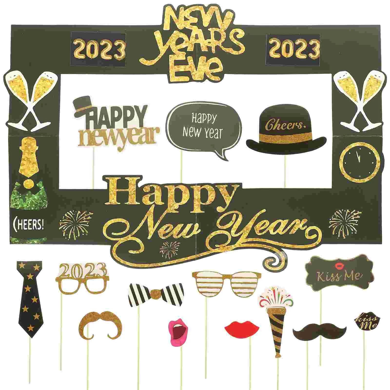 New Year Photo Props Party Happy Eve Framehandheld Booth Selfie Decoration Decor Supplies
New Year Photo Props Party Happy Eve Framehandheld Booth Selfie Decoration Decor Supplies
