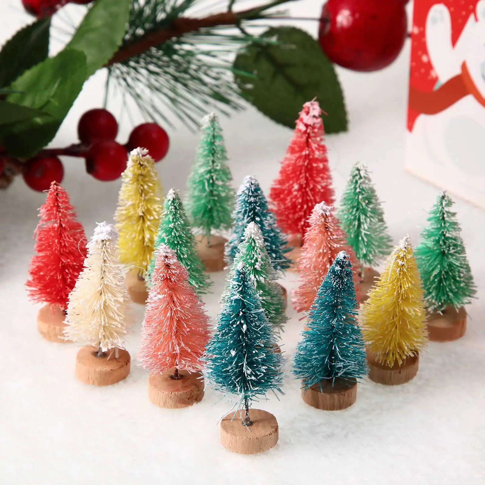 12Pcs 4.5cm Mini Artificial Christmas Tree Sisal Snow Trees with Wooden Base for Christmas Party Home Table Craft Decorations
12Pcs 4.5cm Mini Artificial Christmas Tree Sisal Snow Trees with Wooden Base for Christmas Party Home Table Craft Decorations