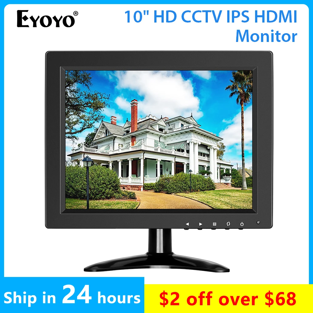 Eyoyo 10 inch Security CCTV Monitor Small Portable HDMI LCD Monitor IPS HD 1024x768 4:3 with BNC HDMI VGA AV Input for PC Raspbe
Eyoyo 10 inch Security CCTV Monitor Small Portable HDMI LCD Monitor IPS HD 1024x768 4:3 with BNC HDMI VGA AV Input for PC Raspbe