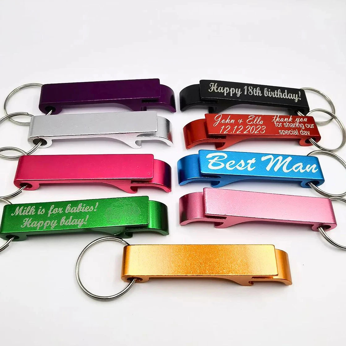 100* Personalized Portable Bottle Opener Key Chain Wedding Favors Custom Brewery, Hotel, Restaurant Logo Promotional Giveaways
100* Personalized Portable Bottle Opener Key Chain Wedding Favors Custom Brewery, Hotel, Restaurant Logo Promotional Giveaways