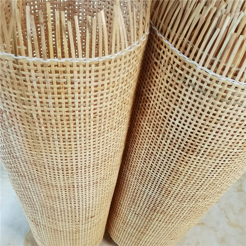 

40/45/50CM Wide 3--4 Meters 2mm Checkered Real Natural Rattan Cane Webbing Roll Rattan Sheets Wardrobe Shoe Cabinet Accessories