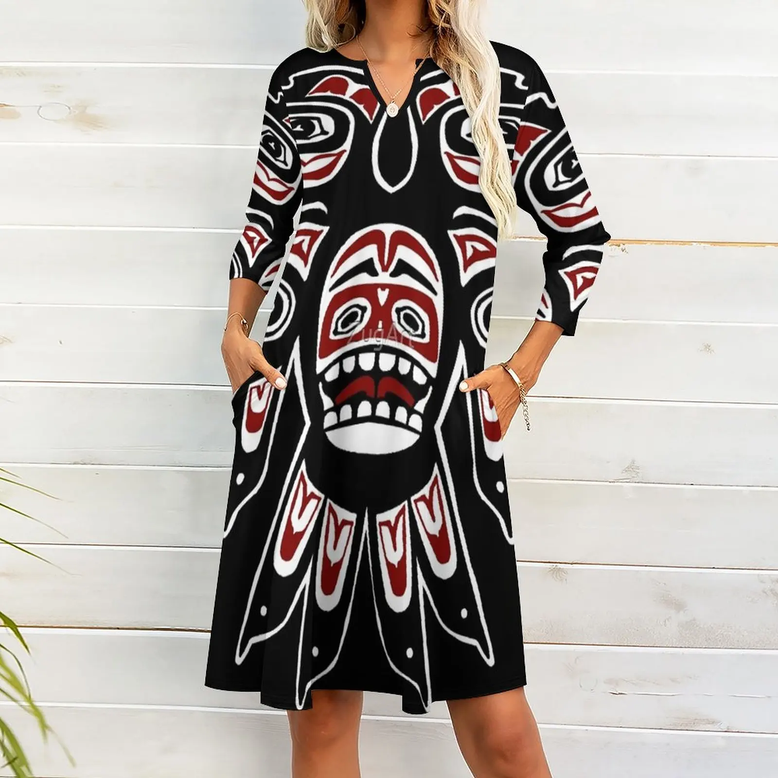 Женское летнее платье на выпускной из аляски с рисунком двойного орла
Женское летнее платье на выпускной из аляски с рисунком двойного орла