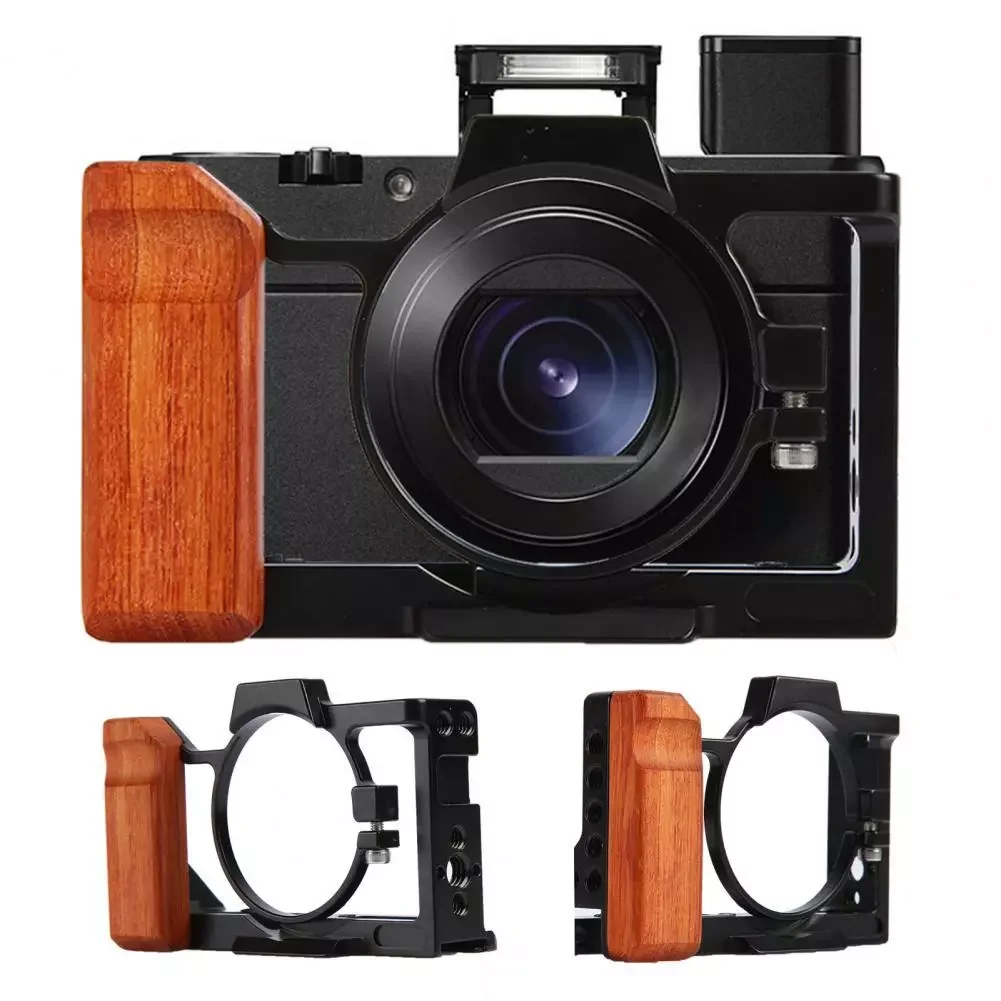 Camera Cage Anti-scratches Stable Aluminum Alloy Cage with Wooden Handgrip Camera Cage Wooden Handle Extension Accessory
Camera Cage Anti-scratches Stable Aluminum Alloy Cage with Wooden Handgrip Camera Cage Wooden Handle Extension Accessory