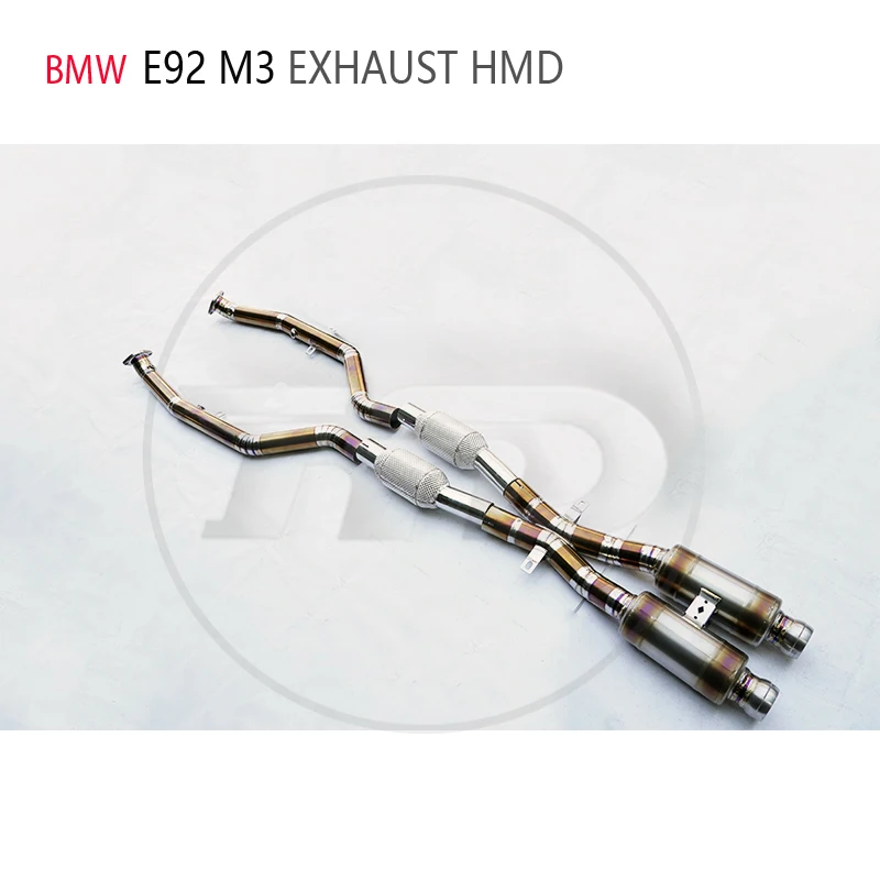 

Средняя выхлопная труба HMD из титанового сплава, выпускная труба коллектора подходит для BMW E92 M3, автоматическая модификация, электронная лампа