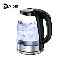 DEVISIB Electric Tea Kettle for Boiling Water Stainless Steel Filter 2L/2200W Hot Water Boiler Wide Opening Automatic Shut Off
