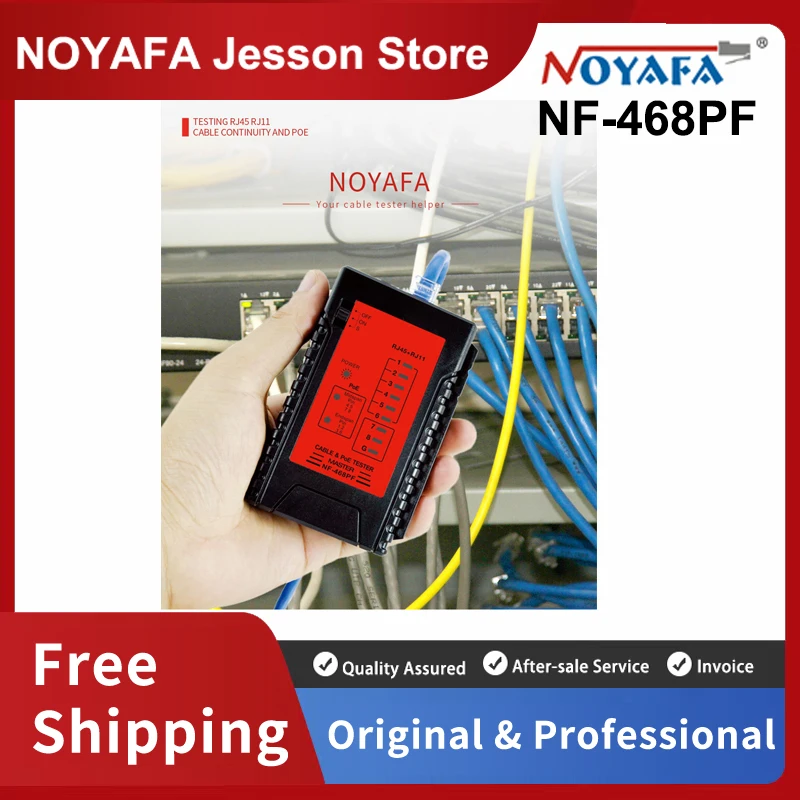 NOYAFA NF-468PF Cable Continuity Testers POE Tester Check the RJ11& RJ45 Quickly Detect Automatically Tests
NOYAFA NF-468PF Cable Continuity Testers POE Tester Check the RJ11& RJ45 Quickly Detect Automatically Tests