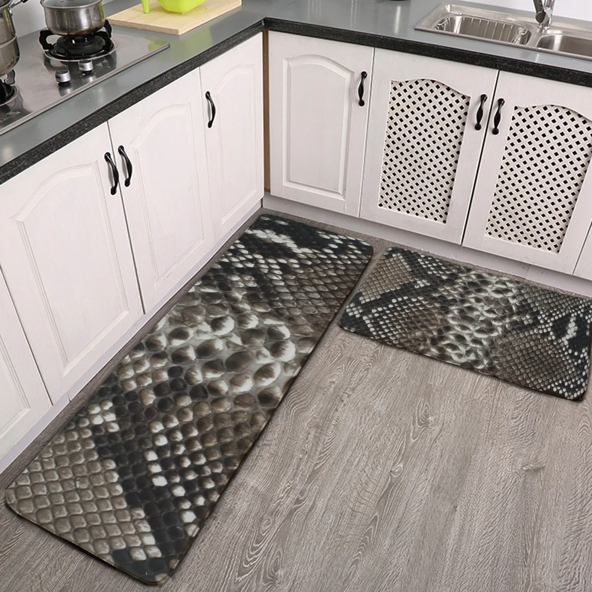 2 Pieces Non-Slip Kitchen Rugs Animal Snake Skin Printed Cushioned Anti Fatigue Kitchen Mats Durable Non-Skid Backing Mat for Do
2 Pieces Non-Slip Kitchen Rugs Animal Snake Skin Printed Cushioned Anti Fatigue Kitchen Mats Durable Non-Skid Backing Mat for Do