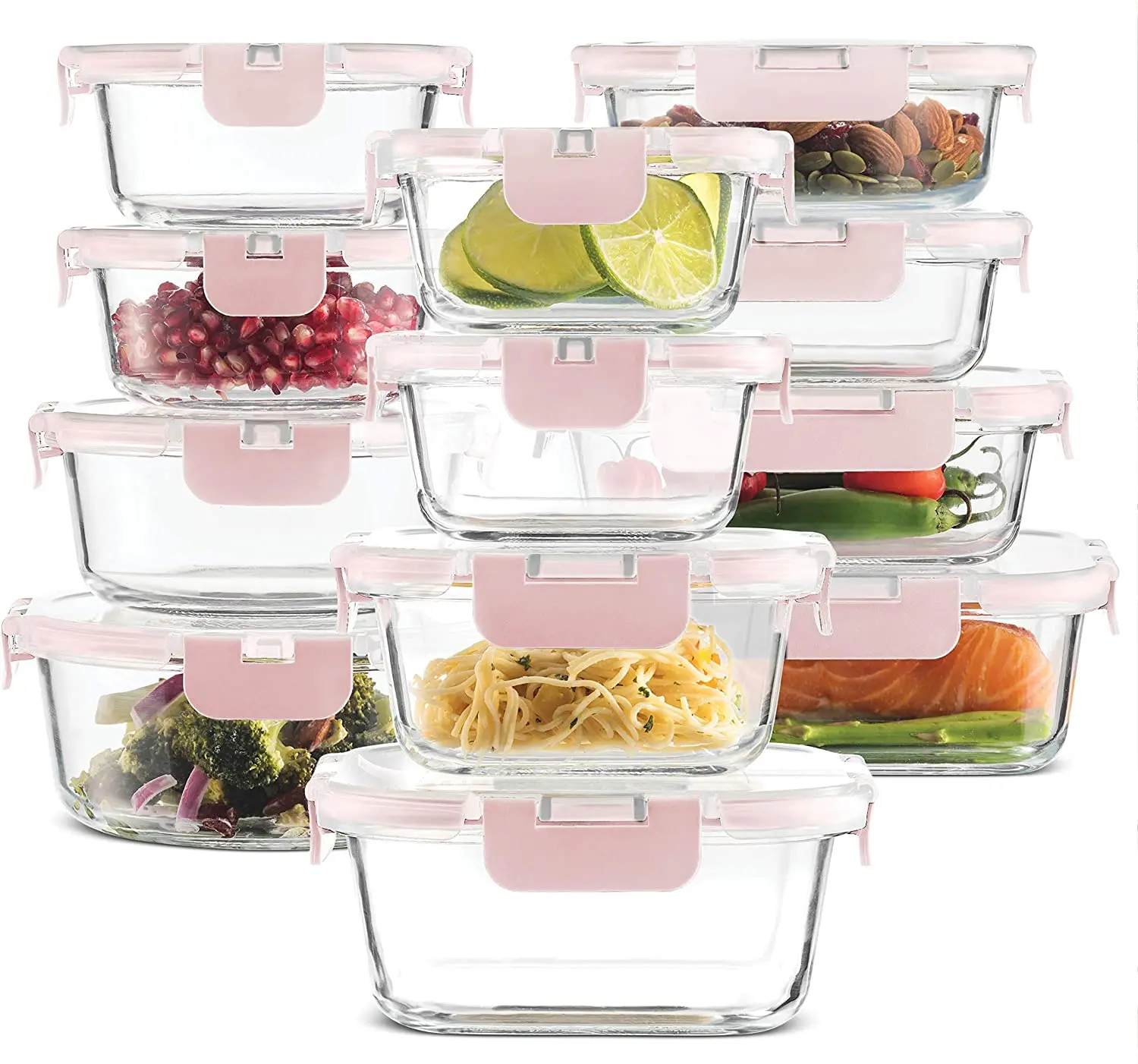 24 Pcs Superior Glass Food Storage Containers Set - Hinged BPA-free Locking lids - Freezer-to-Oven-Safe Food Containers
24 Pcs Superior Glass Food Storage Containers Set - Hinged BPA-free Locking lids - Freezer-to-Oven-Safe Food Containers