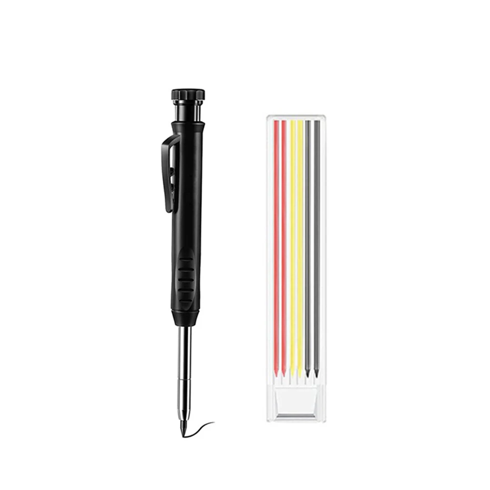 Solid Carpenter Pencil Set With Color Refill Leads Built-in Sharpener Woodworking Pen Marking Tool Deep Hole Mechanical Pencil
Solid Carpenter Pencil Set With Color Refill Leads Built-in Sharpener Woodworking Pen Marking Tool Deep Hole Mechanical Pencil