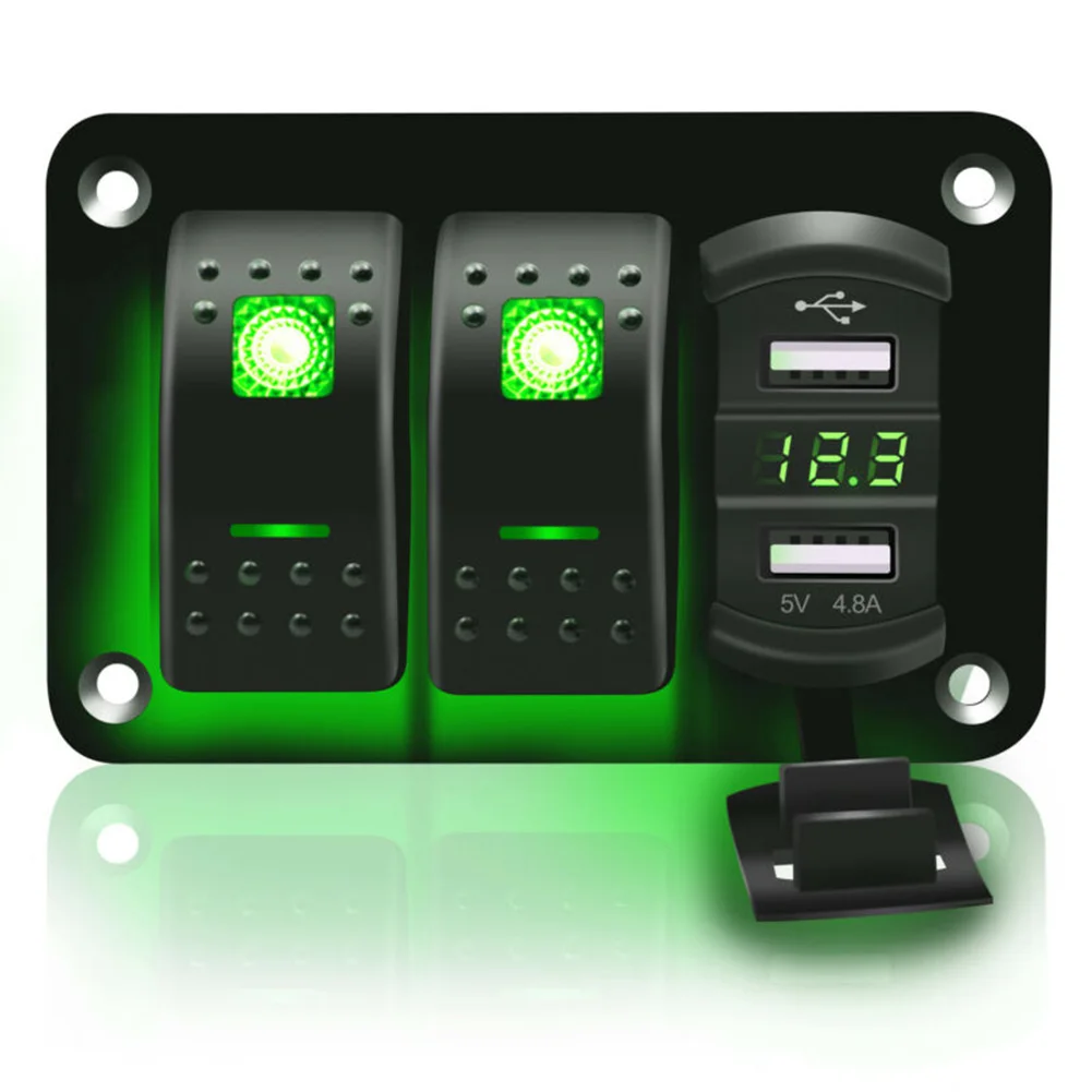Accessories 3 Group Rocker Switch Panel Green Marine RV Truck PPT + PC + Aluminum Panel Water-resistant Car Boat
Accessories 3 Group Rocker Switch Panel Green Marine RV Truck PPT + PC + Aluminum Panel Water-resistant Car Boat