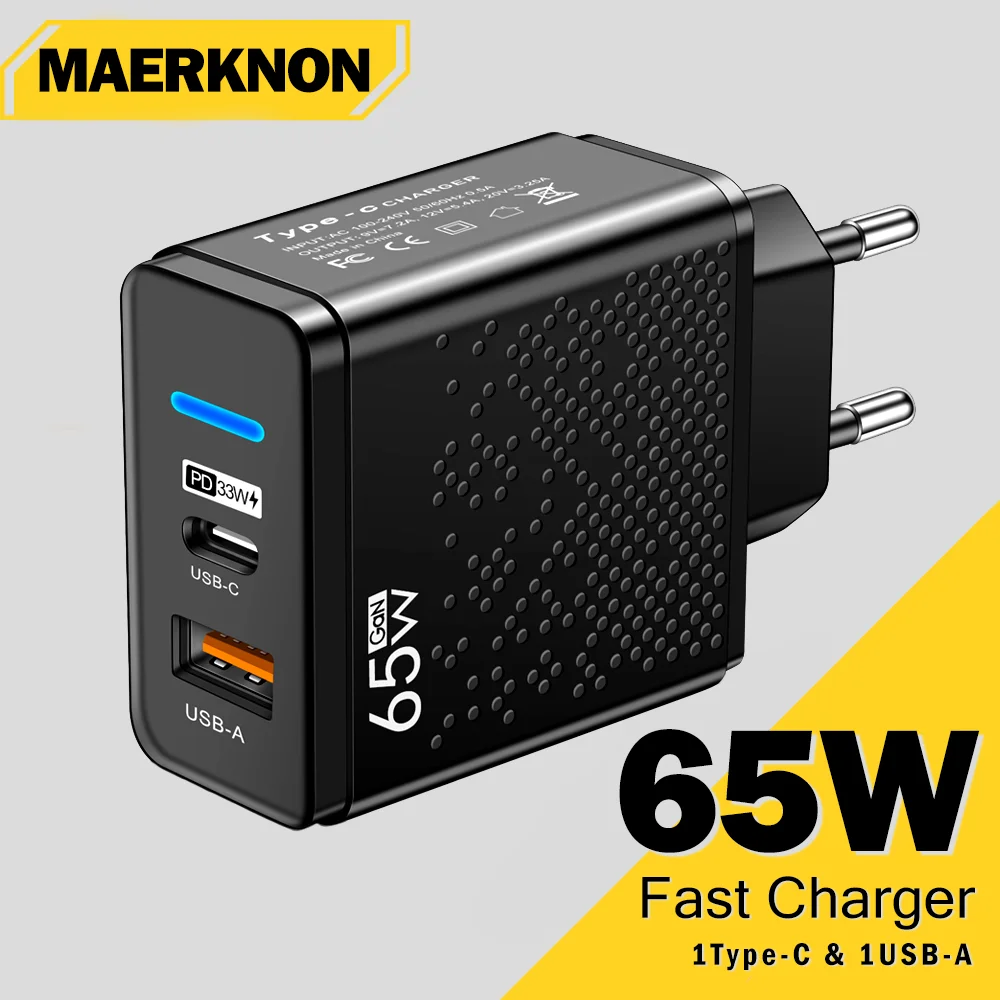 GaN USB C Charger 65W PD Fast Charging Type C Charger Quick Charge 3.0 Mobile Phone Power Adapter For iPhone Samsung Xiaomi LG
GaN USB C Charger 65W PD Fast Charging Type C Charger Quick Charge 3.0 Mobile Phone Power Adapter For iPhone Samsung Xiaomi LG