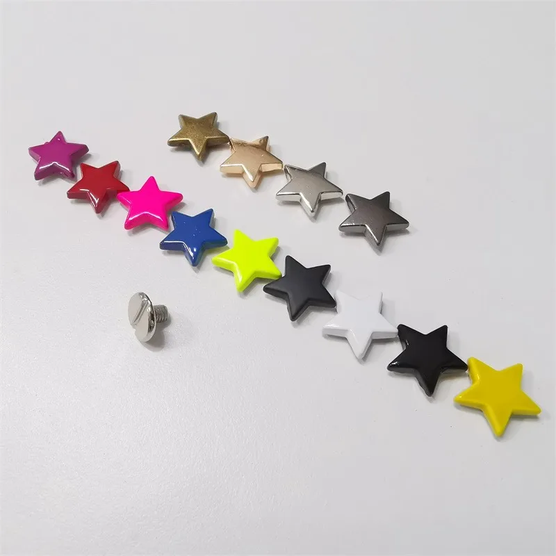 10pc 12mm DIY Punk Five-Pointed Star Metal Alloy Flat Rivet Screw Luggage Shoe Hat Decoration
10pc 12mm DIY Punk Five-Pointed Star Metal Alloy Flat Rivet Screw Luggage Shoe Hat Decoration
