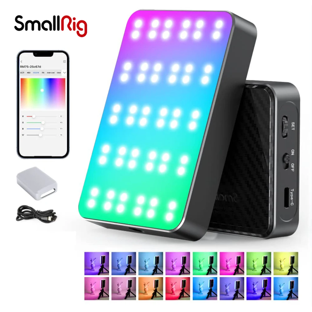 SmallRig RM75 Magnetic remote control Smart LED Video Light 4000mAh large capacity battery with PD fast charging 15 lights 3290
SmallRig RM75 Magnetic remote control Smart LED Video Light 4000mAh large capacity battery with PD fast charging 15 lights 3290