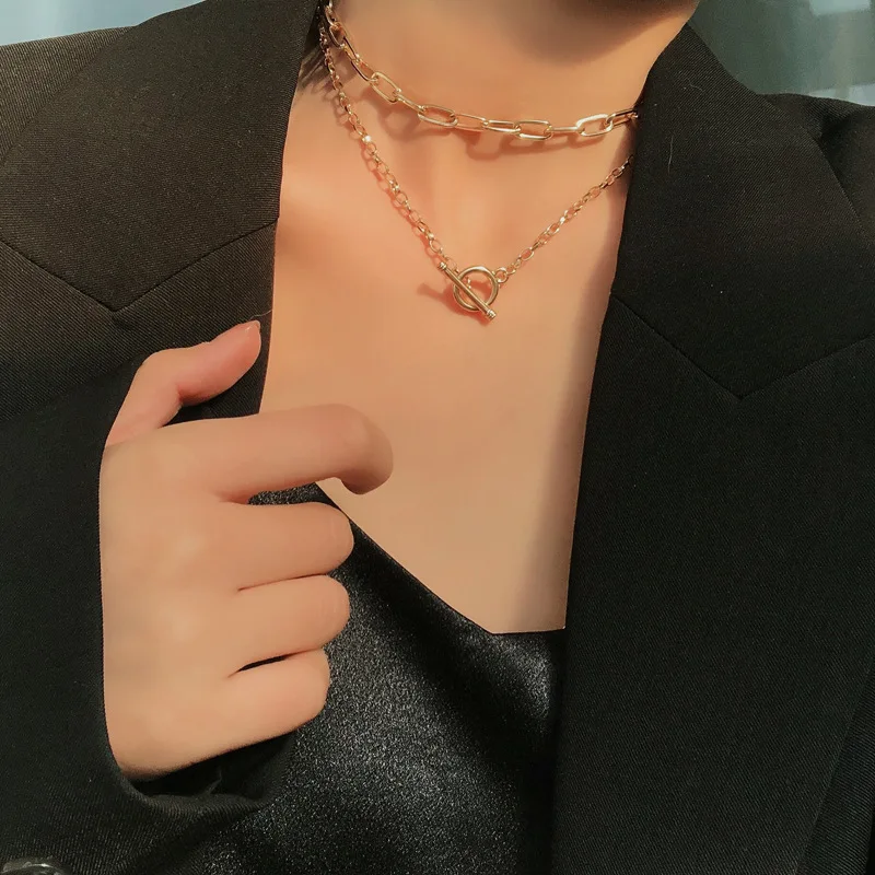 European and American Ins Style Double-layer Necklace Women's Hip-hop Temperament Metal Tide Necklace Collarbone Chain Jewelry
European and American Ins Style Double-layer Necklace Women's Hip-hop Temperament Metal Tide Necklace Collarbone Chain Jewelry