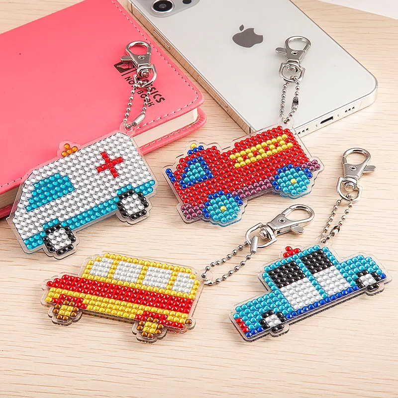 4Pcs/Set 5D Diamond Painting Keychain Cartoon Car Animal Smile Face Diamond Embroidery Bag Pendant DIY Keyring For Girls
4Pcs/Set 5D Diamond Painting Keychain Cartoon Car Animal Smile Face Diamond Embroidery Bag Pendant DIY Keyring For Girls