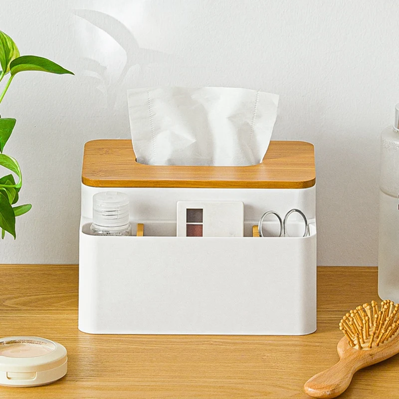 New Storage Organizer Box With Wooden Lid For Tissue Paper Makeup Packaging Case Multi-Compartments Phone Desktop Holder 
New Storage Organizer Box With Wooden Lid For Tissue Paper Makeup Packaging Case Multi-Compartments Phone Desktop Holder