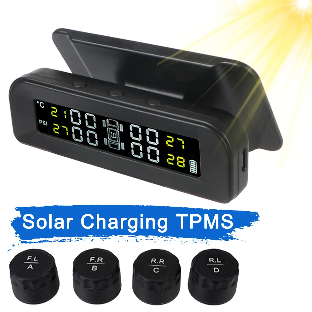 Smart Car Digital TMPS LCD Display Auto Security Alarm Solar Power With 4 External Sensors Tire Pressure Monitoring System
Smart Car Digital TMPS LCD Display Auto Security Alarm Solar Power With 4 External Sensors Tire Pressure Monitoring System