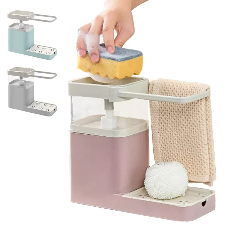 Soap Dispenser Kitchen Towel Rack Sponge Holder Bathroom 3-in-1 Manual Press Soap Box Multifunctional cleaning combination
Soap Dispenser Kitchen Towel Rack Sponge Holder Bathroom 3-in-1 Manual Press Soap Box Multifunctional cleaning combination