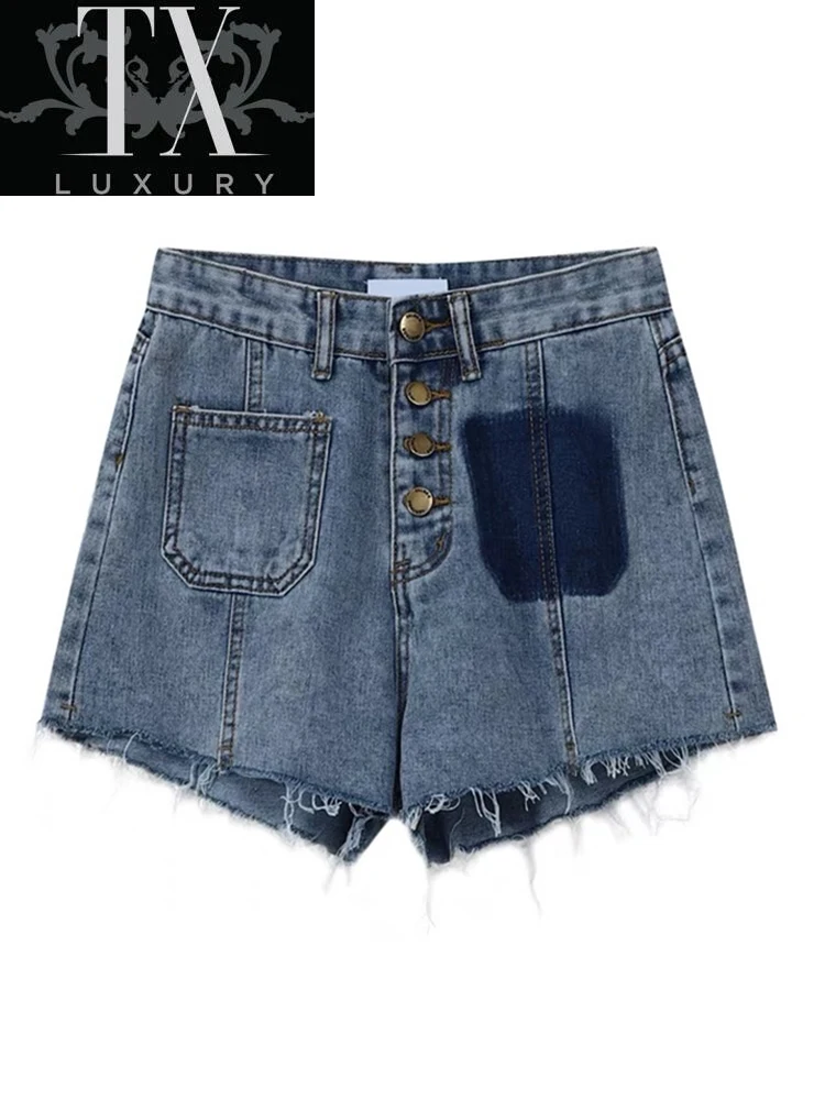2022 New Women Streetwear High Waist Loose Burr Color Contrast Pocket Jeans Fashion All-Match Harajuku Denim Shorts
2022 New Women Streetwear High Waist Loose Burr Color Contrast Pocket Jeans Fashion All-Match Harajuku Denim Shorts