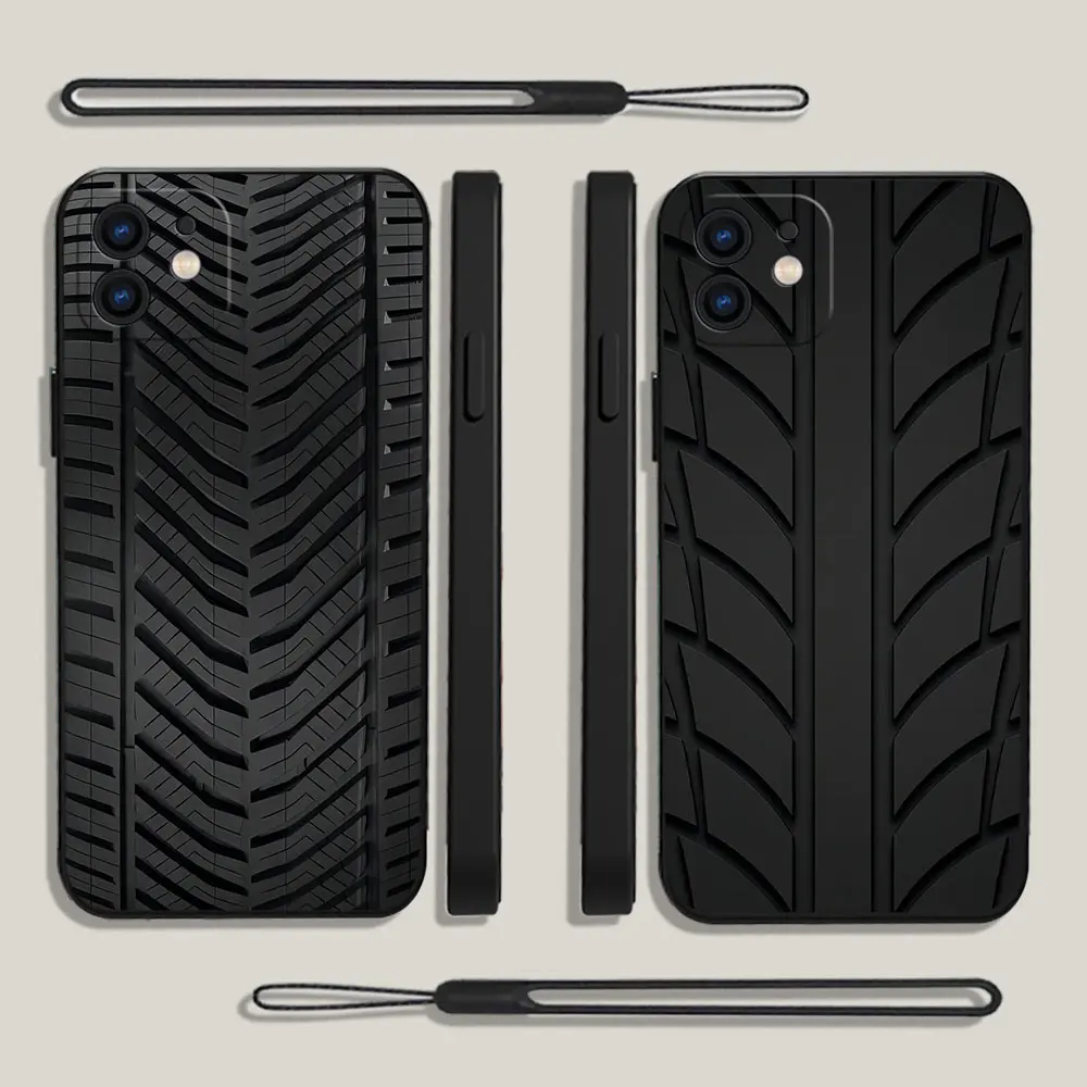 Fashion Black Tyre Tread Texture Phone Case For iPhone 14 13 12 11 Pro Max Mini X XR XS MAX Plus Silicone Cases with Hand Strap
Fashion Black Tyre Tread Texture Phone Case For iPhone 14 13 12 11 Pro Max Mini X XR XS MAX Plus Silicone Cases with Hand Strap