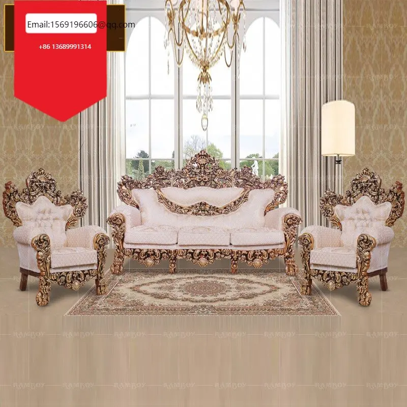 

Европейский стиль, твердая древесина, искусственная ткань, диван, роскошная мебель, вилла, диван, комбинация