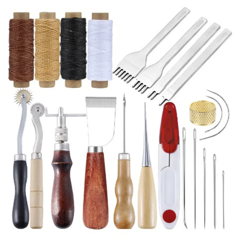 Professional Leather Craft Tools Set Kit Hand Sewing Stitching Punch Scalpel Needles Carving Work Saddle Set Accessory DIY Tool 
Professional Leather Craft Tools Set Kit Hand Sewing Stitching Punch Scalpel Needles Carving Work Saddle Set Accessory DIY Tool