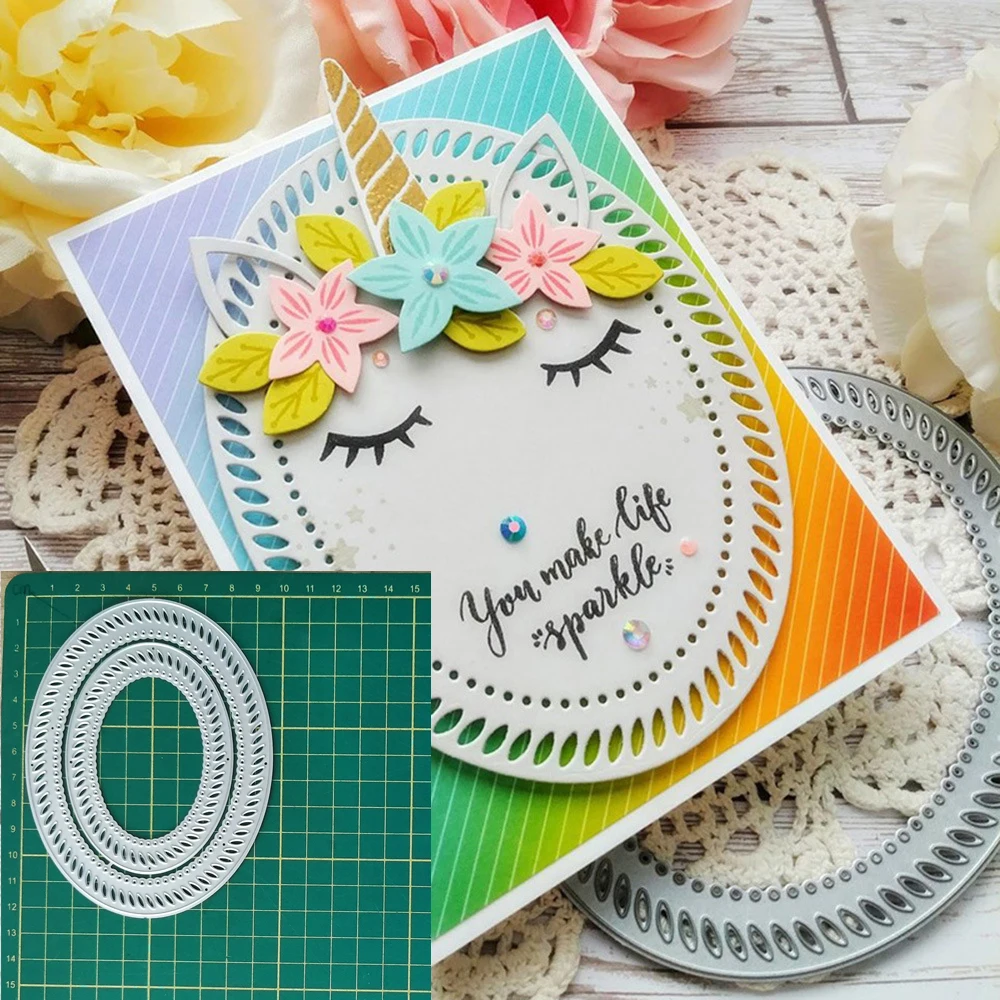 Ellipse Hollow out Frame Metal Cutting Dies Stencils For DIY Scrapbooking Words Photo Album Decorative Embossing DIY Paper Card
Ellipse Hollow out Frame Metal Cutting Dies Stencils For DIY Scrapbooking Words Photo Album Decorative Embossing DIY Paper Card