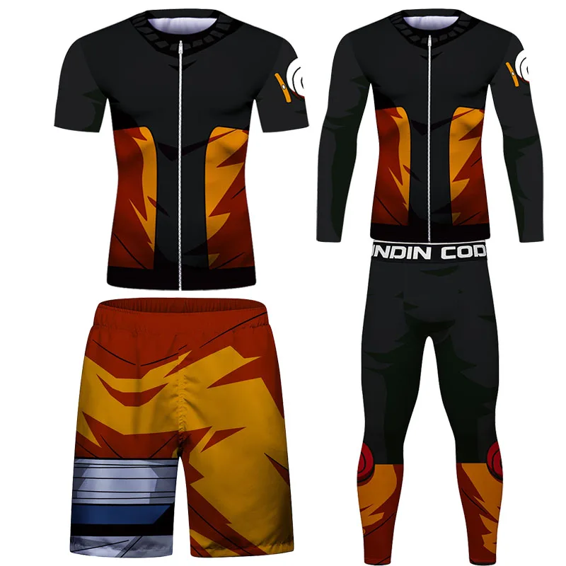 

Sport Sets Men MMA Rashguard Jiu Jitsu T shirt+Pants BJJ Boxing Jerseys KickBoxing Muay Thai Shorts Tights Fitness Trained Suits
