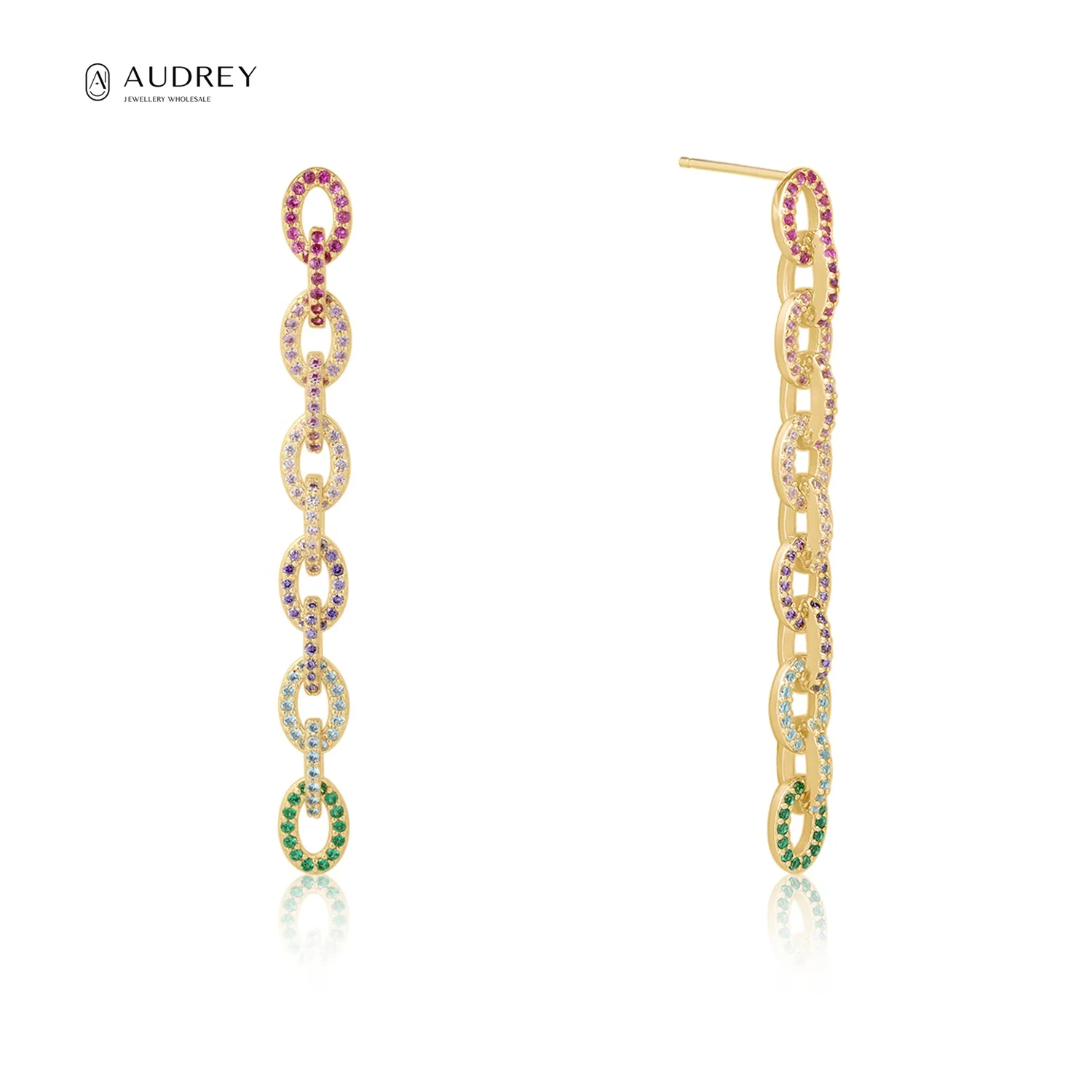 Audrey Luxury Jewelry 925 Sterling Silver 14k Plated Gold Full Color Zircon Long Coarse Chain Stud Earrings Women From
Audrey Luxury Jewelry 925 Sterling Silver 14k Plated Gold Full Color Zircon Long Coarse Chain Stud Earrings Women From