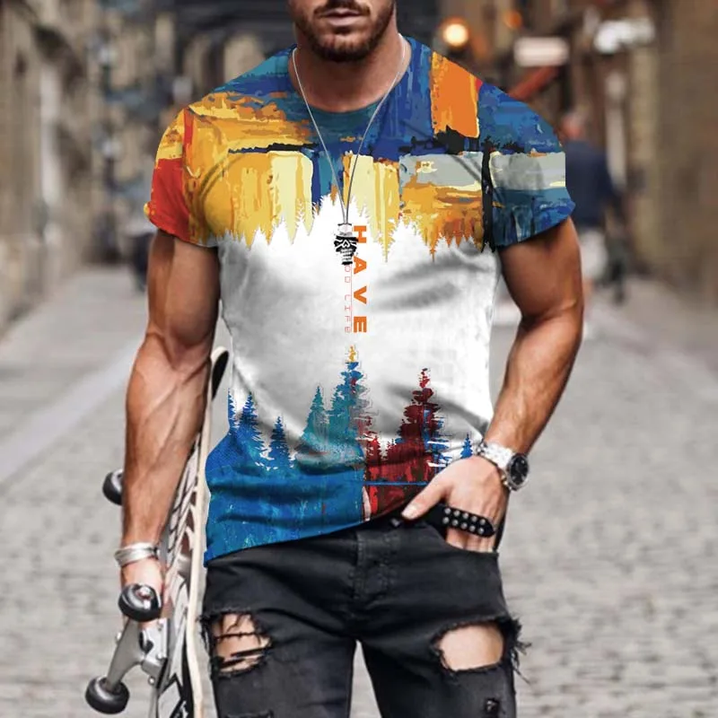 Summer T Shirt for Men Painting Crew Neck Short Sleeve Abstract Printing Oversized T-shirt Retro Men's Clothing Fashion T Shirt
Summer T Shirt for Men Painting Crew Neck Short Sleeve Abstract Printing Oversized T-shirt Retro Men's Clothing Fashion T Shirt