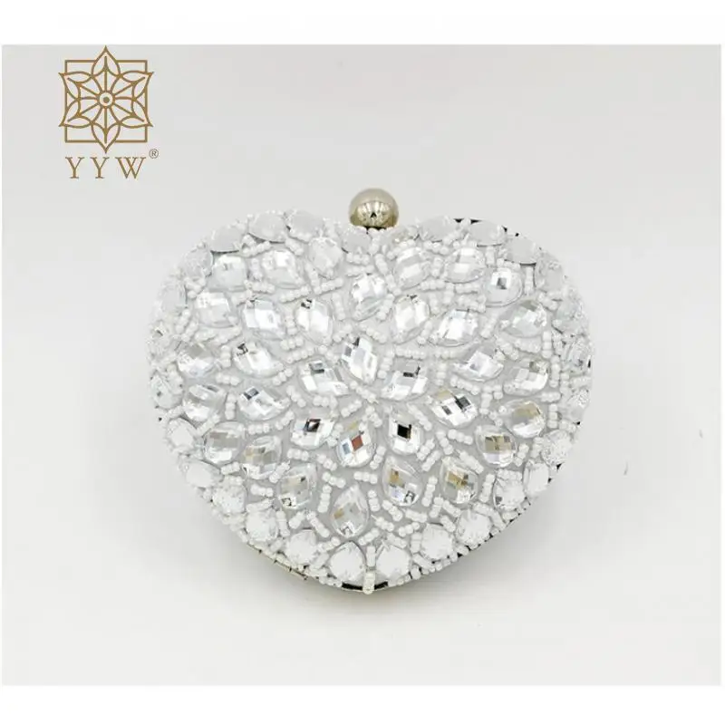 Crystal Diamond Evening Bags Bridal Ladies Clutch Pearl Beaded Silver Evening Party Clutches With Rhinestone Glitter Heart Shape
Crystal Diamond Evening Bags Bridal Ladies Clutch Pearl Beaded Silver Evening Party Clutches With Rhinestone Glitter Heart Shape