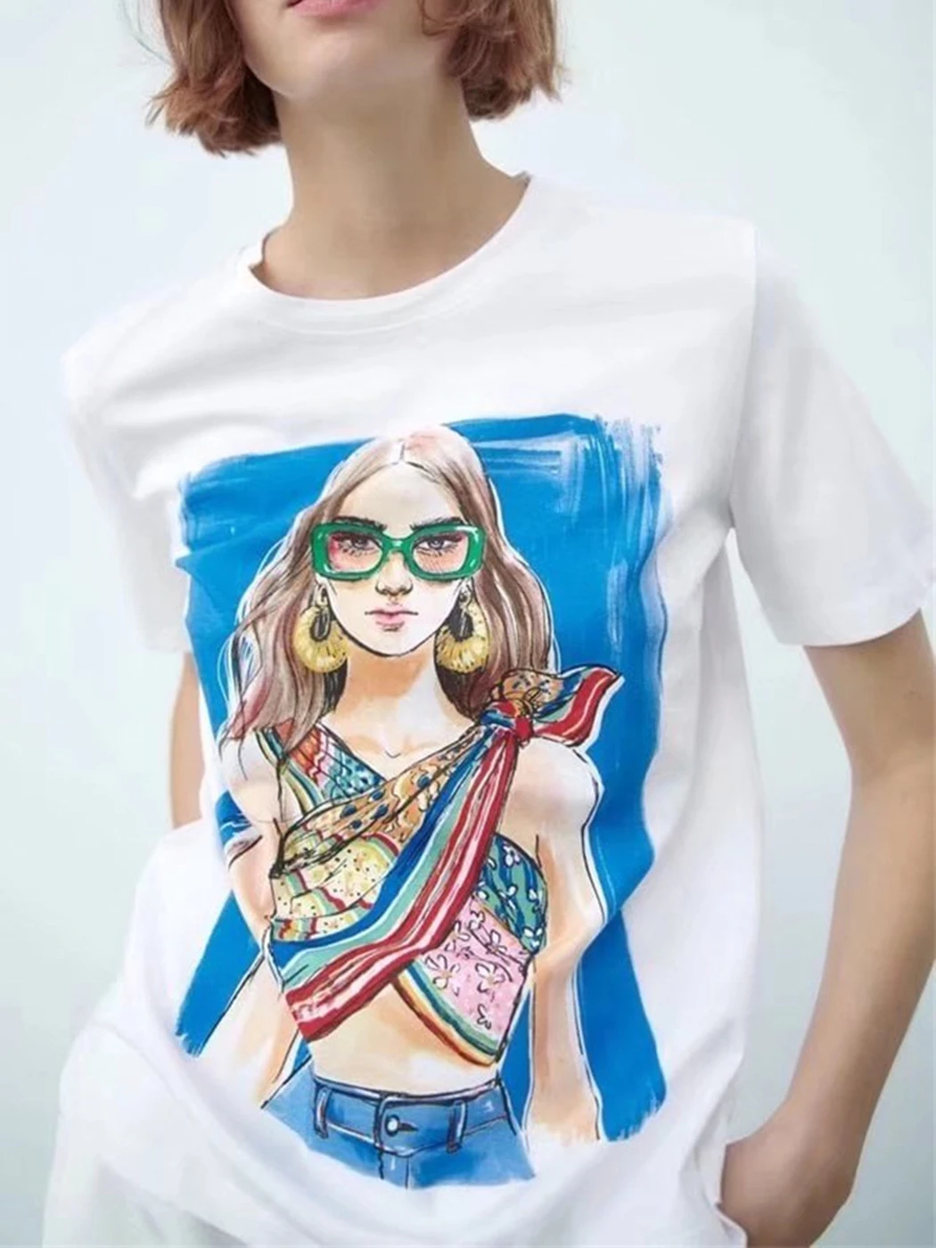 Girl Pattern White T-shirt Top Women Summer 2022 Round Neck Short Sleeve Loose Cotton Tees Streetwear Casual Femme T-shirts Tops
Girl Pattern White T-shirt Top Women Summer 2022 Round Neck Short Sleeve Loose Cotton Tees Streetwear Casual Femme T-shirts Tops