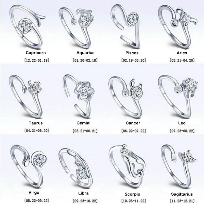 3 Colors Korean Fashion Twelve Constellation Series Open Women's Ring Jewelry For Party Wedding Adjustable Copper Accessories
3 Colors Korean Fashion Twelve Constellation Series Open Women's Ring Jewelry For Party Wedding Adjustable Copper Accessories