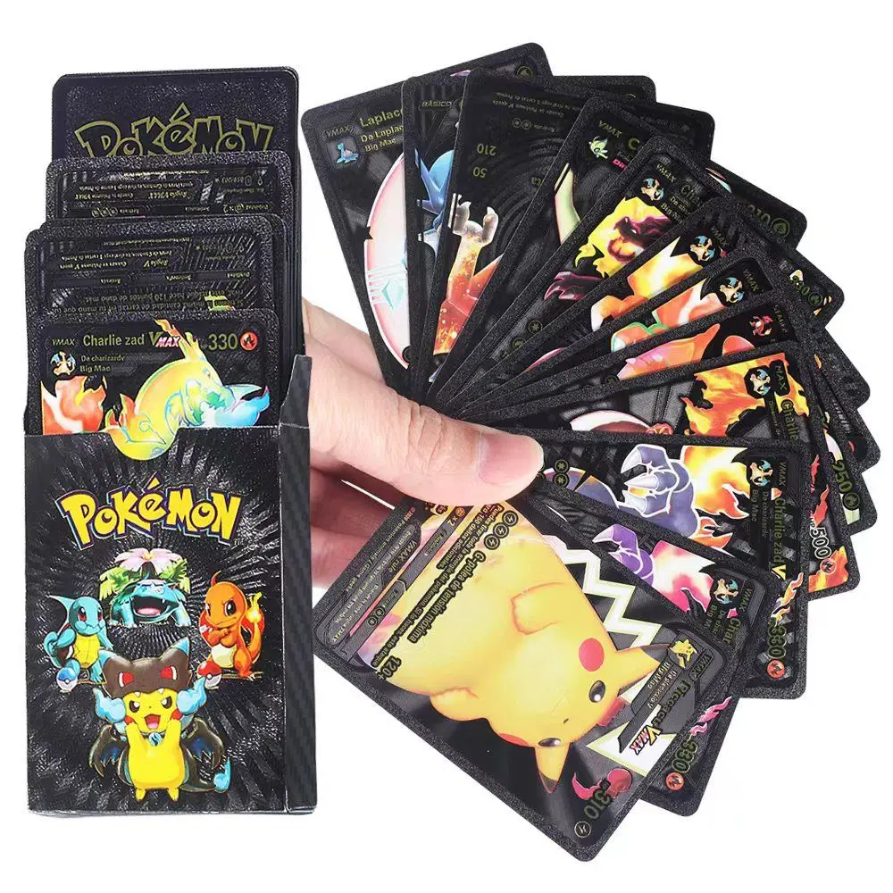 

New 11-55pcs Pokemon Cards Gold Silver Vmax GX Black Card Charizard Pikachu Rare Collection Battle Trainer Box Child Toys Gift