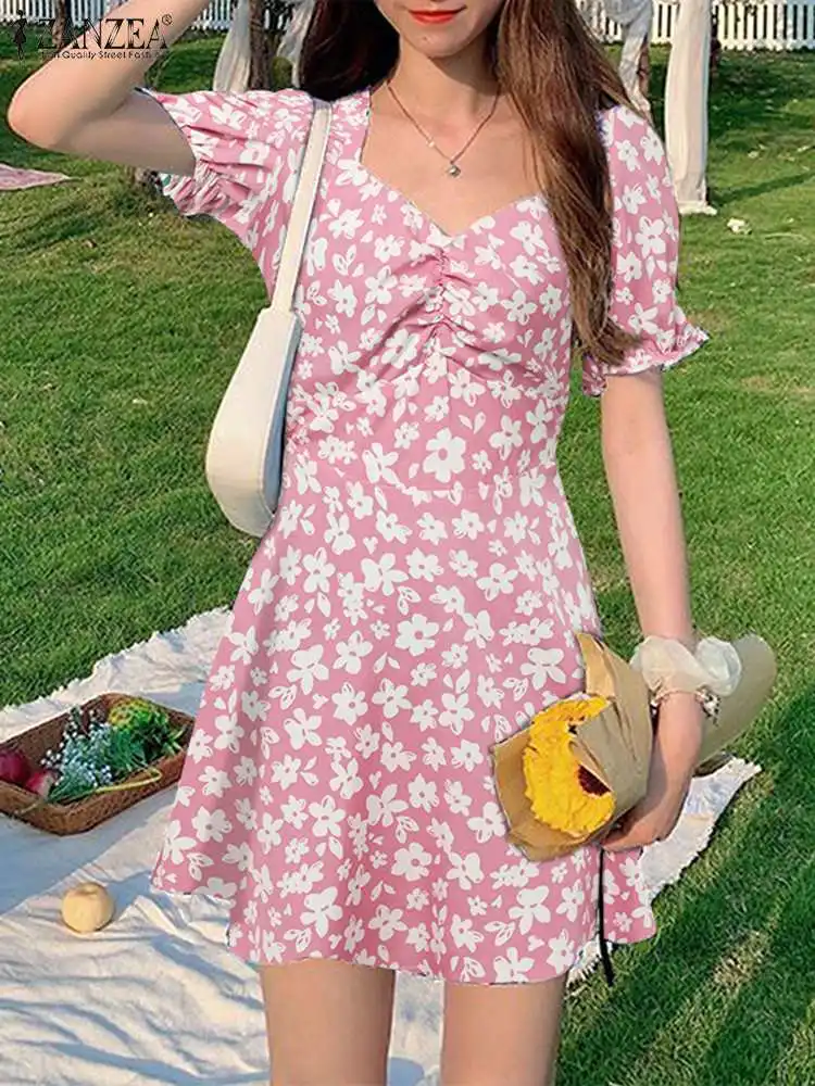 ZANZEA Square Neck Korean Fashion Robe Floral Print 2023 Summer Mini Dress Women Party Vestido Puff Short Sleeve Casual Sundress
ZANZEA Square Neck Korean Fashion Robe Floral Print 2023 Summer Mini Dress Women Party Vestido Puff Short Sleeve Casual Sundress