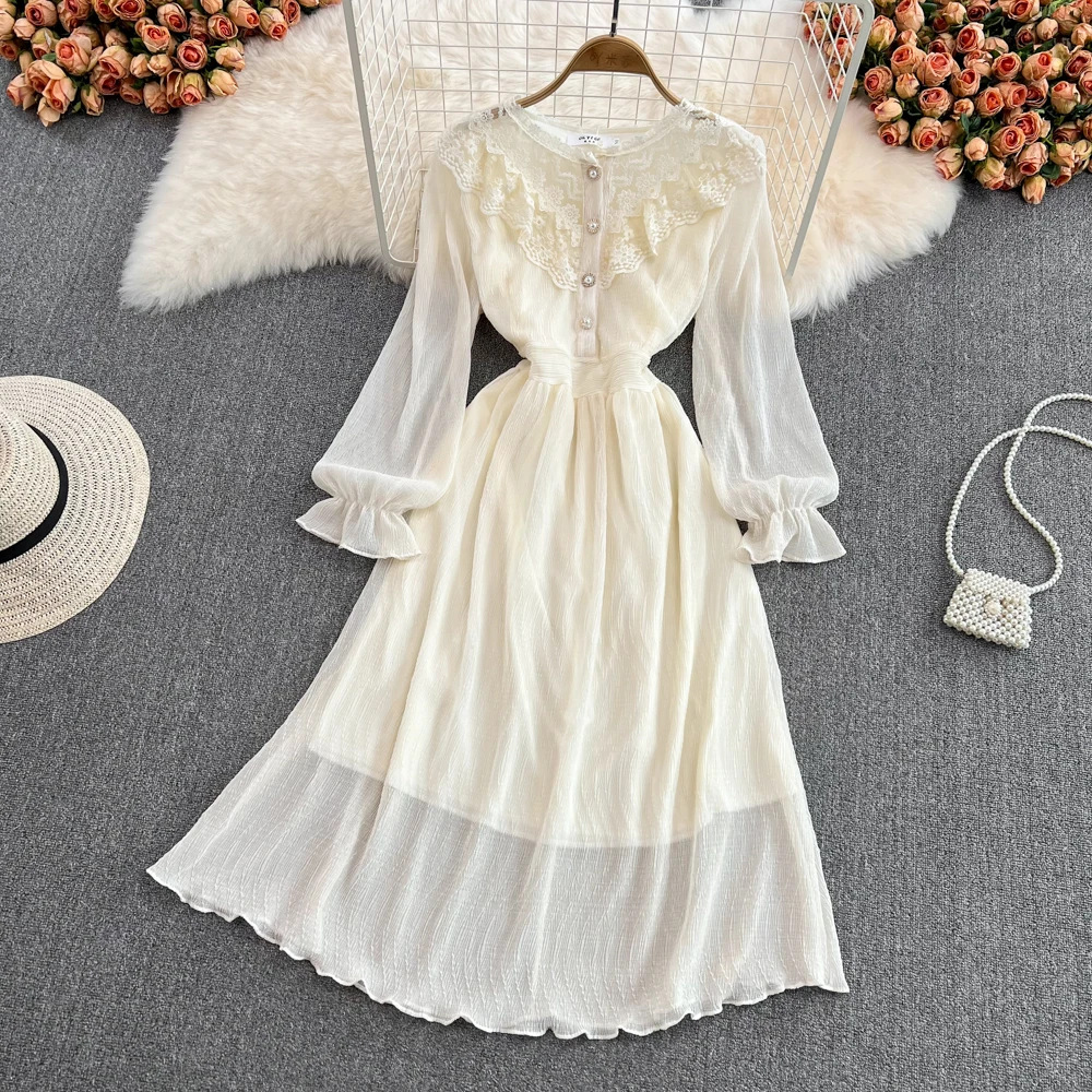New Spring Bohemian Women Dress Super Fairy Fashion Long Dress Robe Femme Jurk Vintage Lace Stitching Mesh Midi Vestidos Mujer
New Spring Bohemian Women Dress Super Fairy Fashion Long Dress Robe Femme Jurk Vintage Lace Stitching Mesh Midi Vestidos Mujer