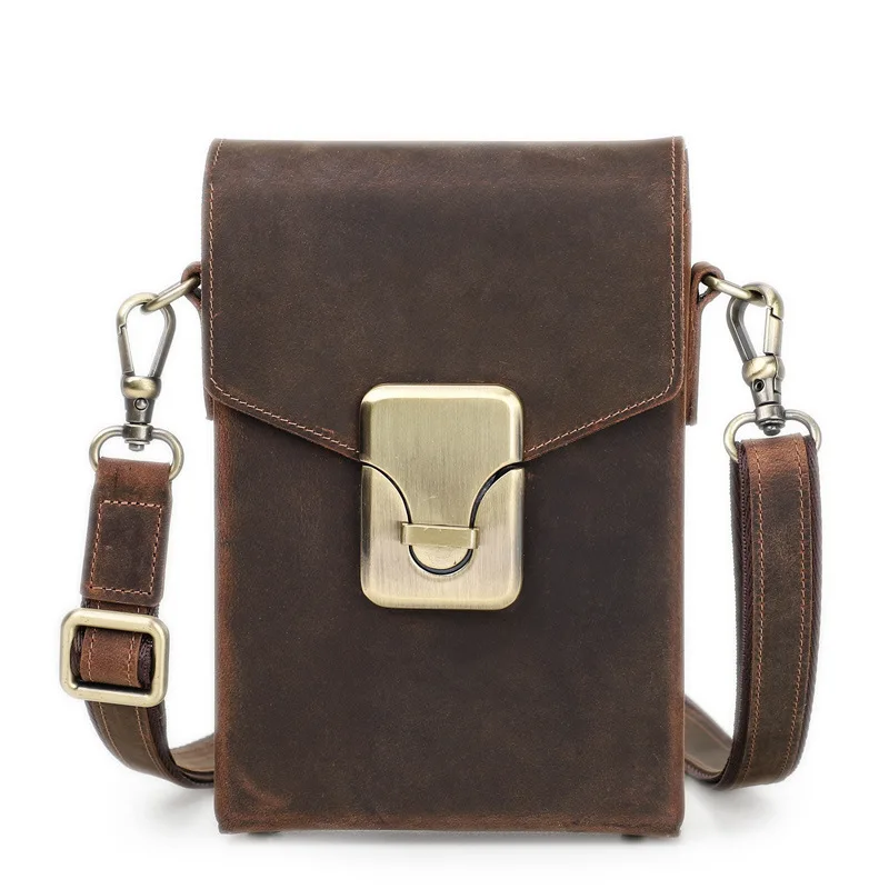 Leather Shoulder Crossbody Phone Men's Small Bag Vintage Mobile Bag Casual Crazy Horse Cow Bag
Leather Shoulder Crossbody Phone Men's Small Bag Vintage Mobile Bag Casual Crazy Horse Cow Bag