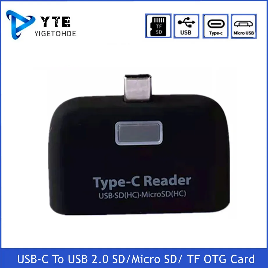 YIGETOHDE USB3.1 TYPE-C Card Reader USB-C To USB 2.0 SD/Micro SD/TF OTG Card Adapter For PC Laptop Phone Multifunction Converter
YIGETOHDE USB3.1 TYPE-C Card Reader USB-C To USB 2.0 SD/Micro SD/TF OTG Card Adapter For PC Laptop Phone Multifunction Converter