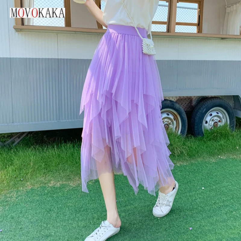 MOVOKAKA Ladies Summer Sexy Mesh Skirts High Waist Solid Asymmetrical A-line Mid Skirt Party Elegant Fashion Casual Skirts Women
MOVOKAKA Ladies Summer Sexy Mesh Skirts High Waist Solid Asymmetrical A-line Mid Skirt Party Elegant Fashion Casual Skirts Women
