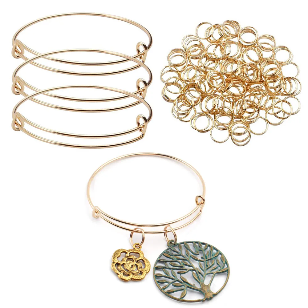 20 Pieces Adjustable Wire Blank Bangle Bracelet Expandable with 100pcs Double Split Rings for Women DIY Jewelry Making,2.6 Inch
20 Pieces Adjustable Wire Blank Bangle Bracelet Expandable with 100pcs Double Split Rings for Women DIY Jewelry Making,2.6 Inch