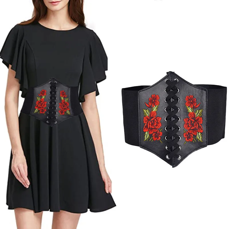 Fashion Vintage Embroidered PU Stretch Women Belt Gothic Bohemian Dress Clothing Accessories Corset Wide Belt
Fashion Vintage Embroidered PU Stretch Women Belt Gothic Bohemian Dress Clothing Accessories Corset Wide Belt