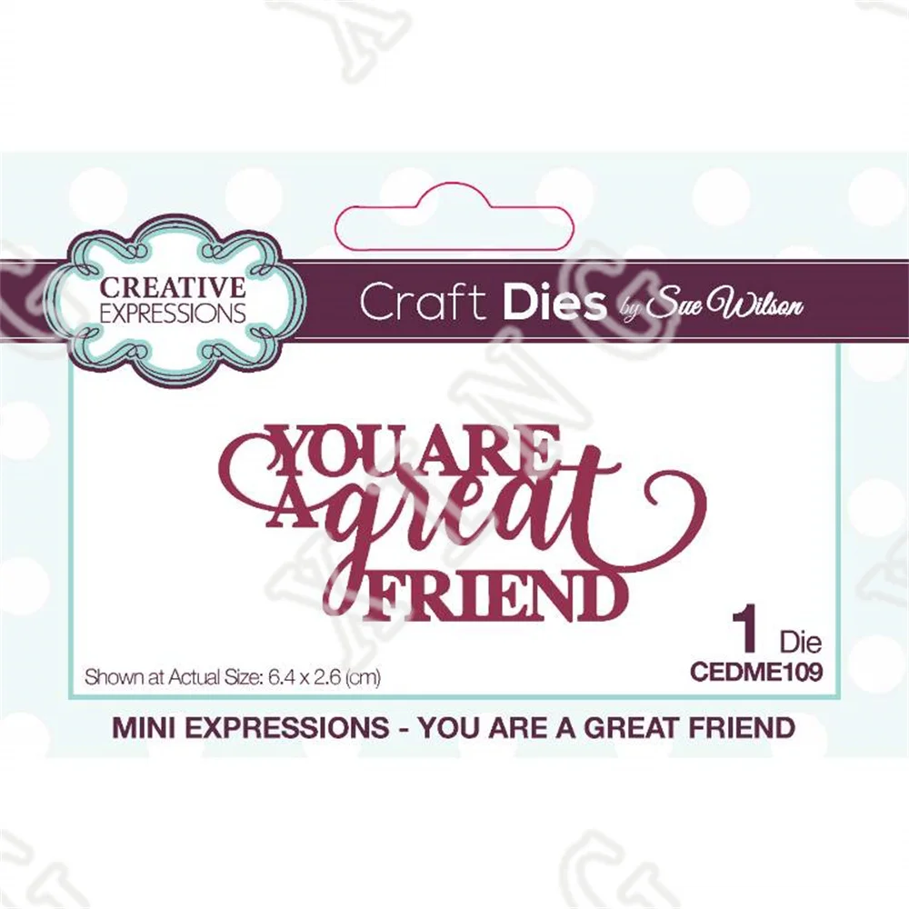 2022 You Are a Great Friend New Craft Metal Cutting Dies Scrapbook Decoration Embossing Template Diy Greeting Card Handmade Mold
2022 You Are a Great Friend New Craft Metal Cutting Dies Scrapbook Decoration Embossing Template Diy Greeting Card Handmade Mold