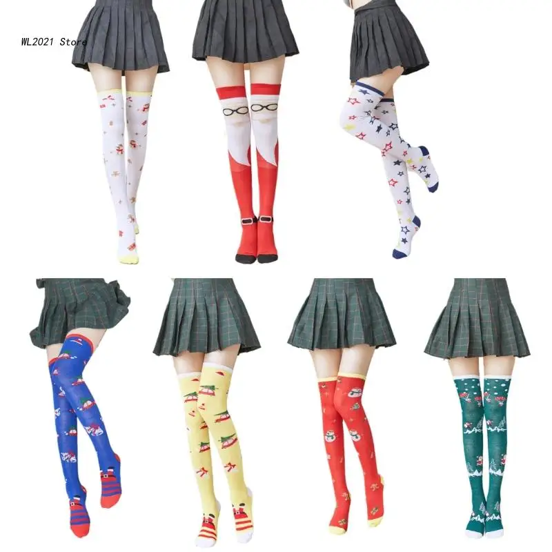 Cute Santa Claus Snowman Star Printed Over Knee Long Socks Christmas Holiday Thigh High Stockings for Women and Girls
Cute Santa Claus Snowman Star Printed Over Knee Long Socks Christmas Holiday Thigh High Stockings for Women and Girls