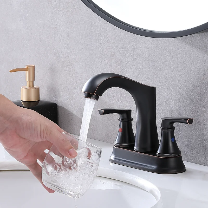 Oil Rubbed Bronze Vanity Sink Faucet\ 2 Handles 2 Holes 4 Inch Centerset Modern Bath Lavatory Sinks Faucets Set
Oil Rubbed Bronze Vanity Sink Faucet\ 2 Handles 2 Holes 4 Inch Centerset Modern Bath Lavatory Sinks Faucets Set