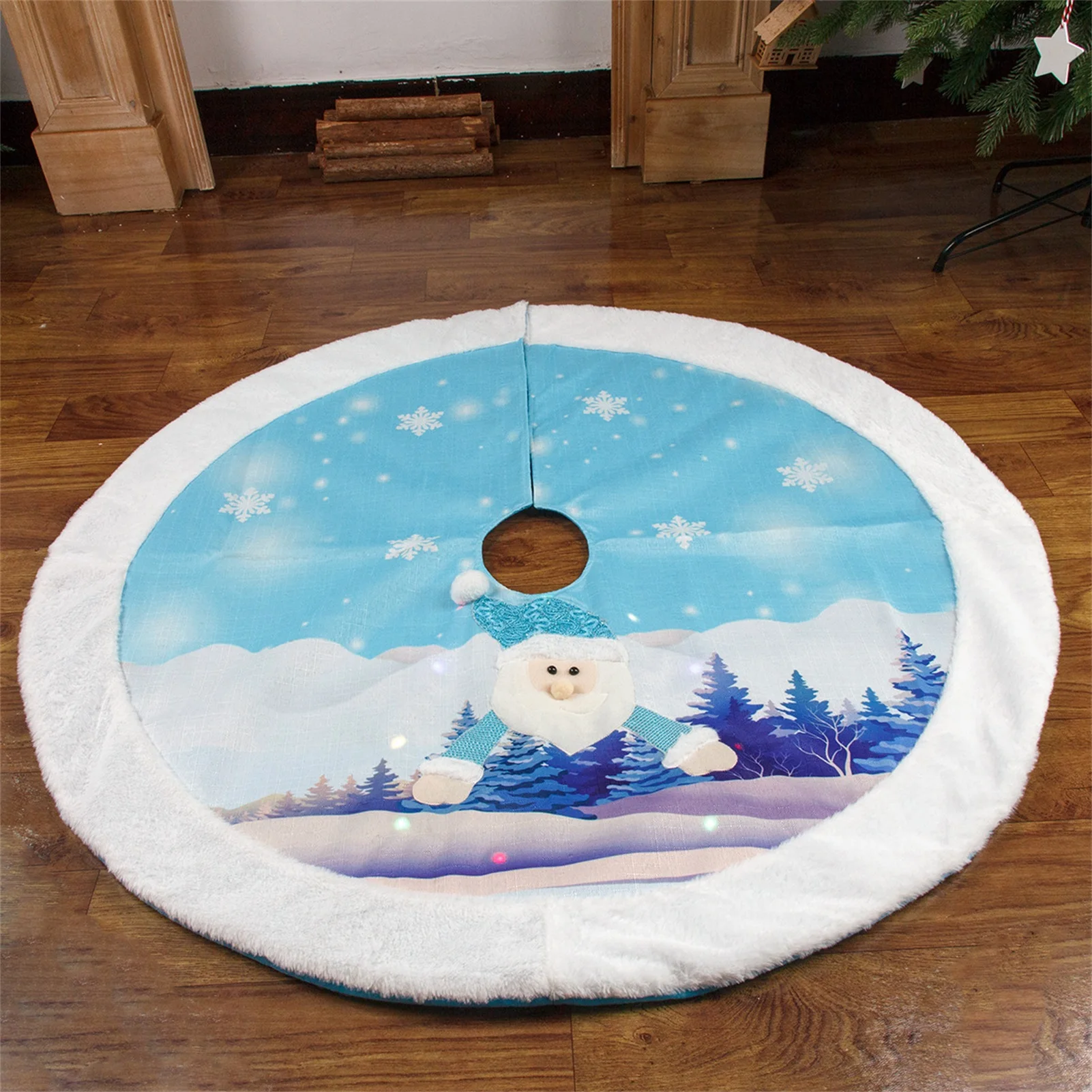 Christmas Luminous Tree Skirt With Snowman Pattern White And Blue Christmas Tree Mat For Christmas Decoration 42.5 Inch Large
Christmas Luminous Tree Skirt With Snowman Pattern White And Blue Christmas Tree Mat For Christmas Decoration 42.5 Inch Large