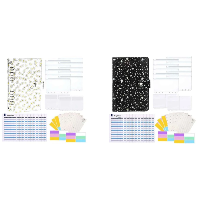 A6 Binder PVC Cover With 10 Clear Binder Pockets, 6-Ring Budget Binder Envelopes System Budget Planner Organizer
A6 Binder PVC Cover With 10 Clear Binder Pockets, 6-Ring Budget Binder Envelopes System Budget Planner Organizer