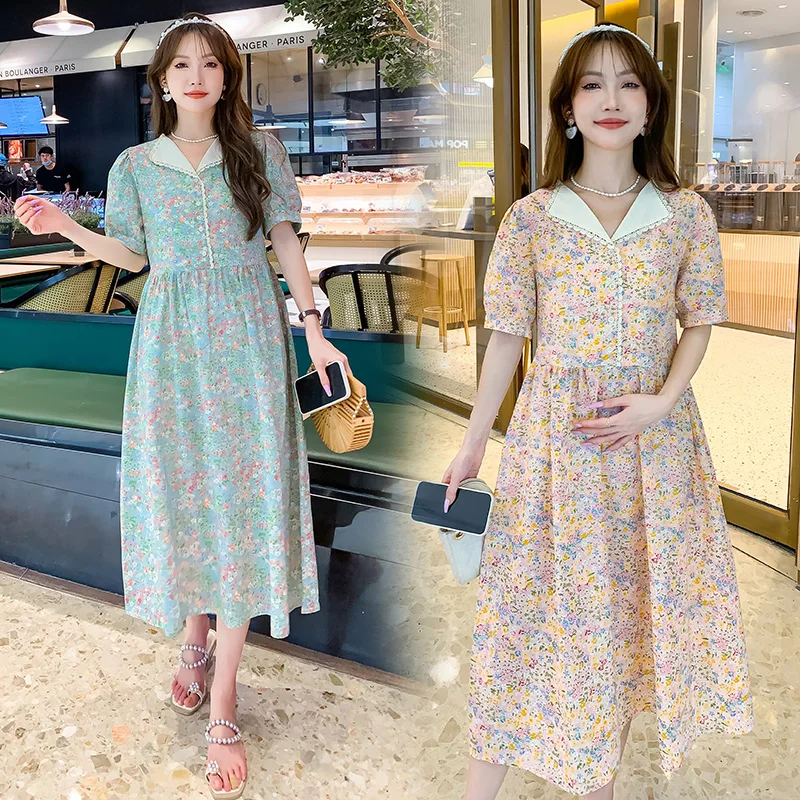 1866# Summer Korean Fashion Floral Printed Maternity Long Dress Sweet Lovely A Line Slim Clothes for Pregnant Women Pregnancy
1866# Summer Korean Fashion Floral Printed Maternity Long Dress Sweet Lovely A Line Slim Clothes for Pregnant Women Pregnancy