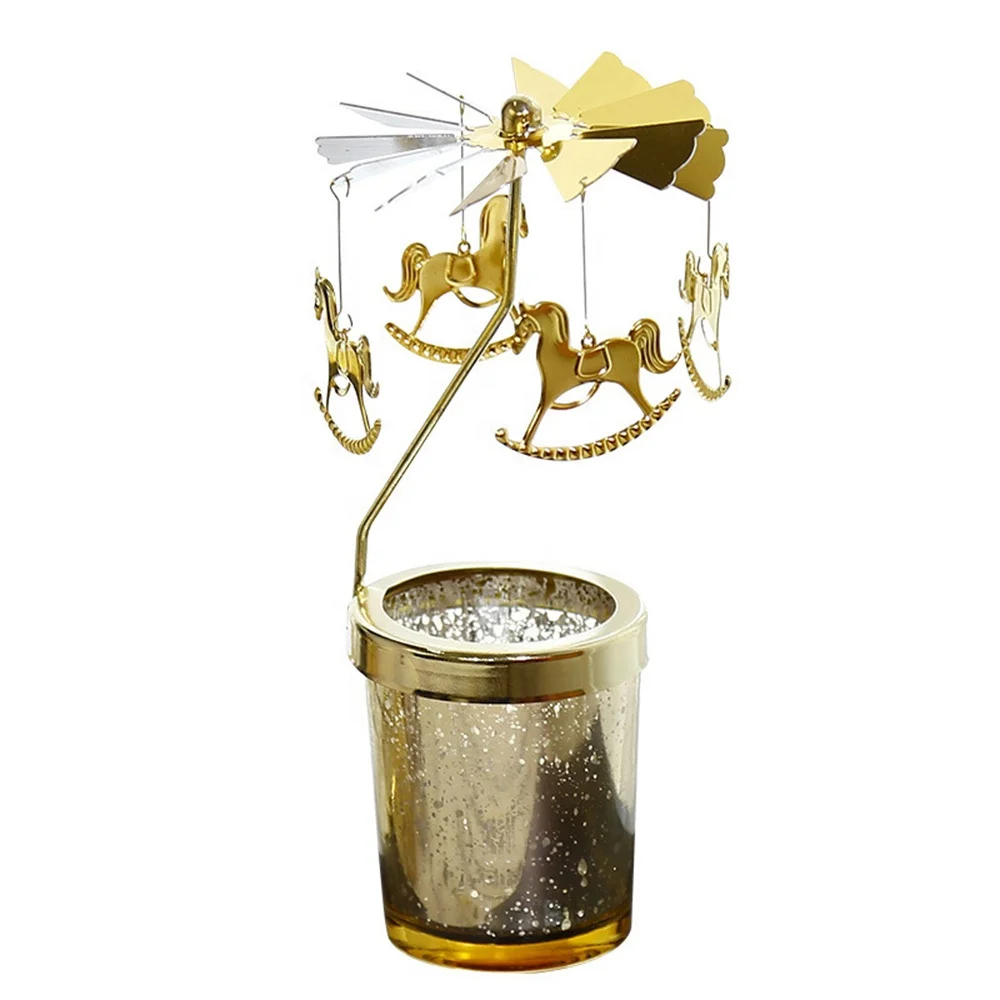 Spinning Carousel Decoration Tea Light Silver Gold Rotating Metal Candle Holder Birthday Holiday Gifts Fairy Candle Jars
Spinning Carousel Decoration Tea Light Silver Gold Rotating Metal Candle Holder Birthday Holiday Gifts Fairy Candle Jars